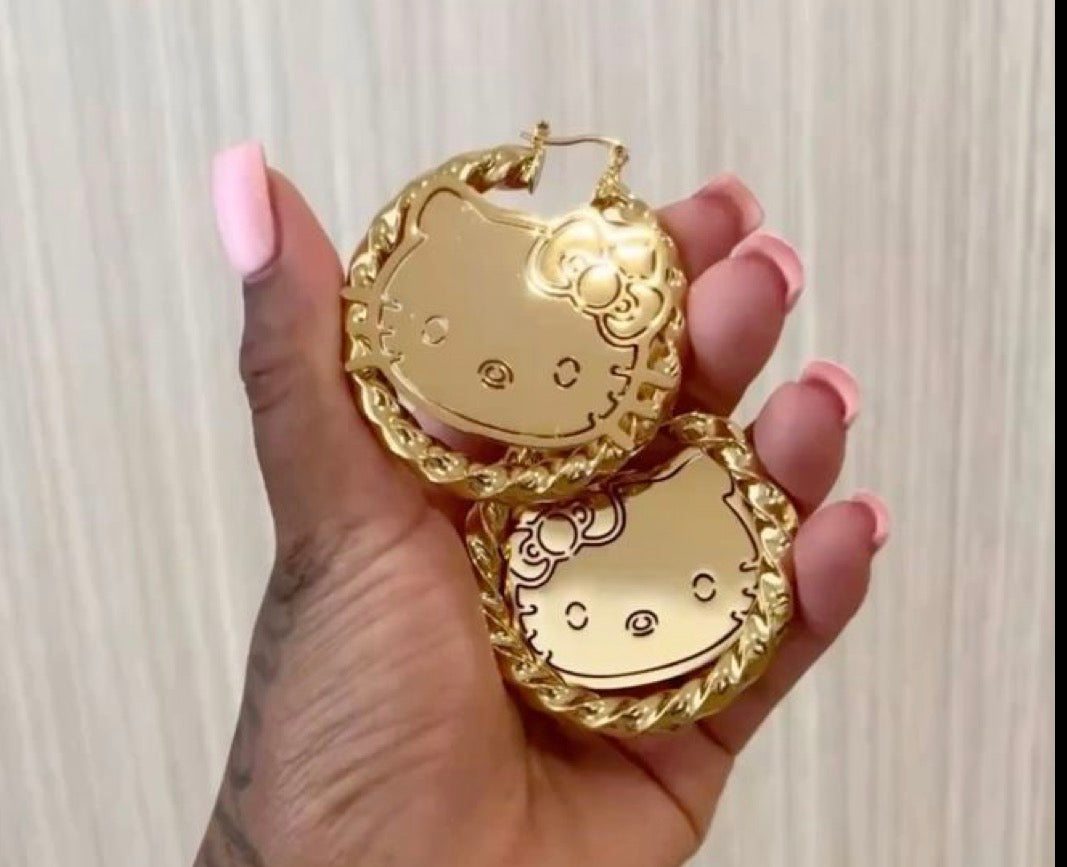 Hello kitty ear hoops