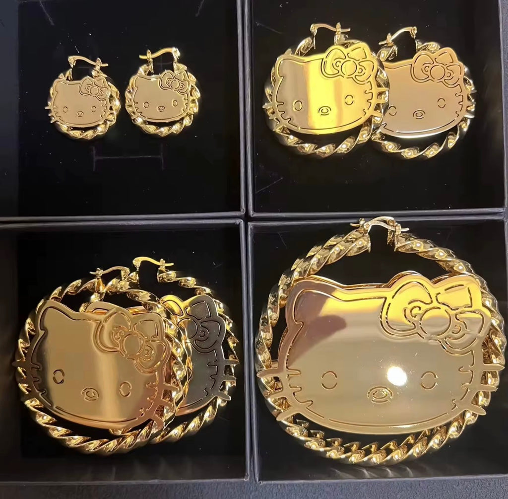 Hello kitty ear hoops