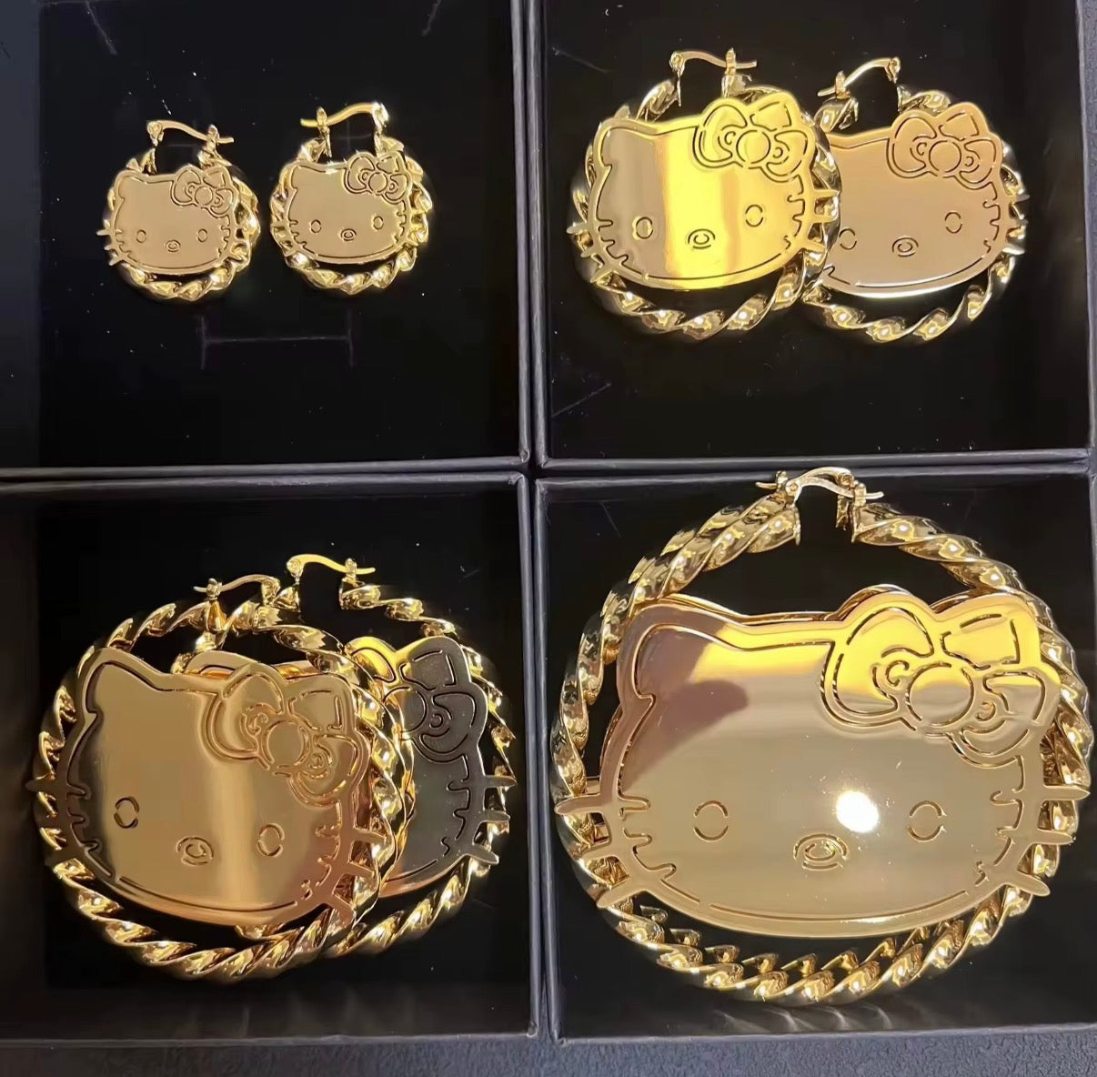 Hello kitty ear hoops