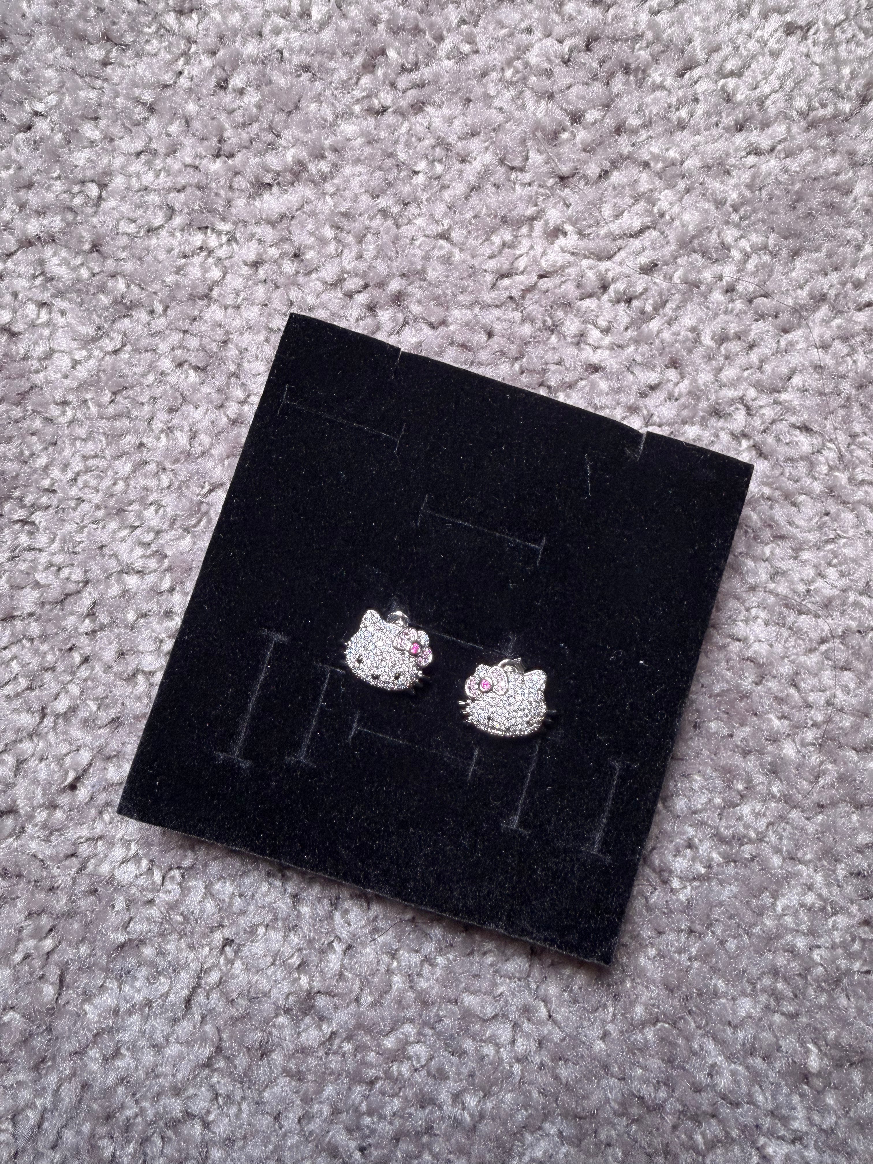 Iced silver HK earrings