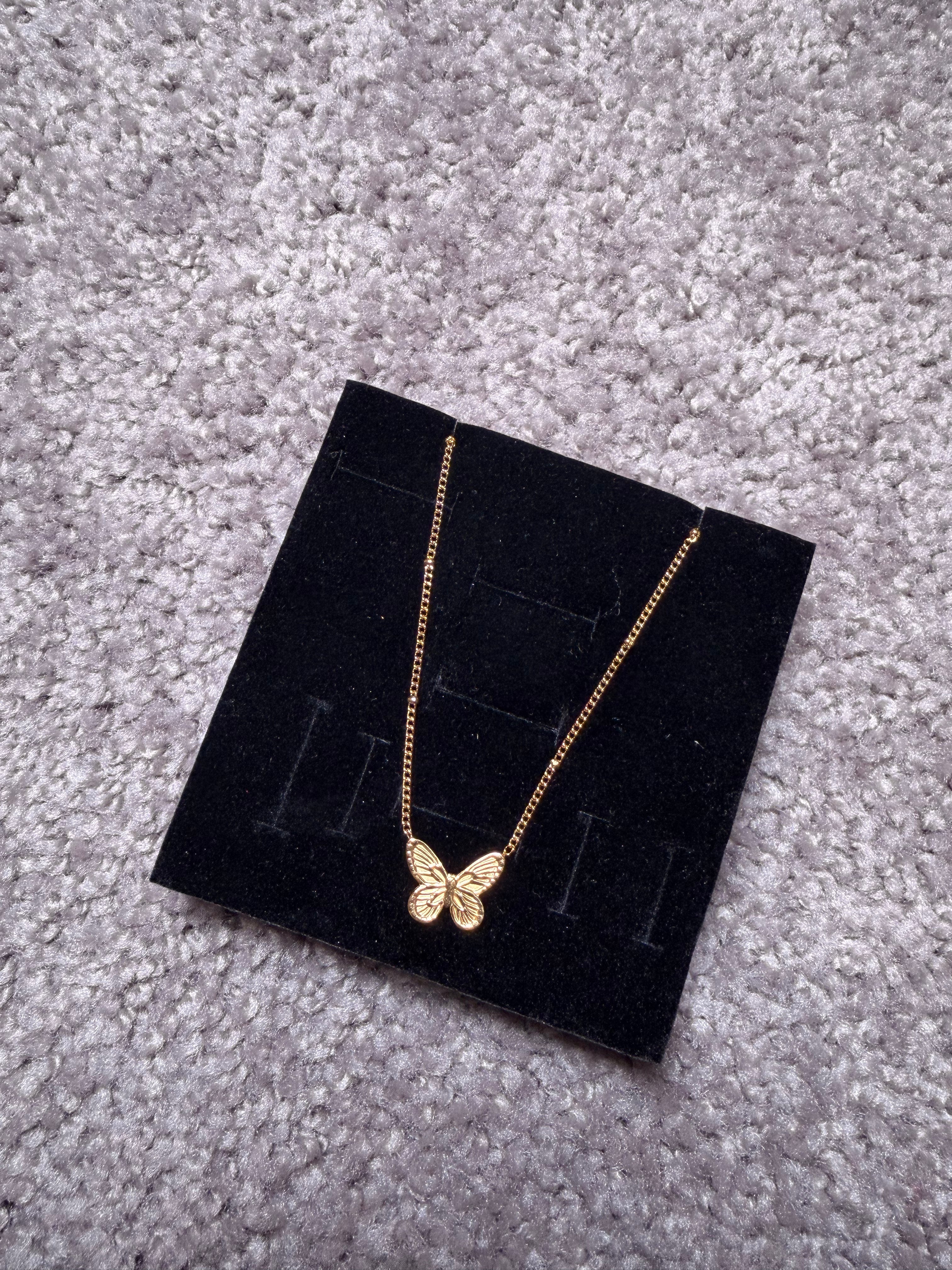 Golden butterfly necklace