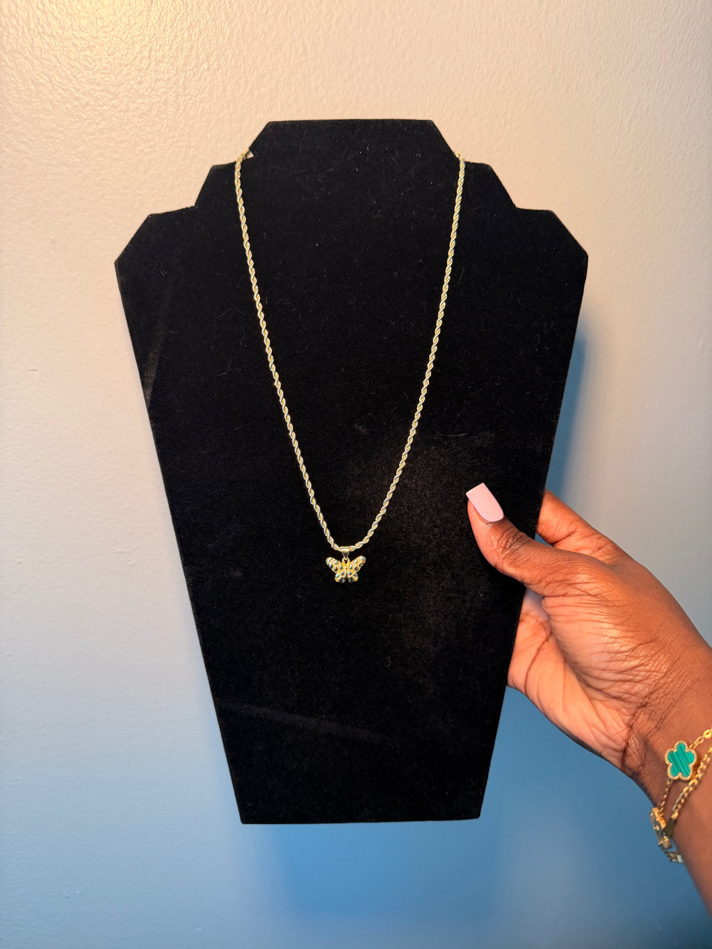 Butterfly nugget necklace