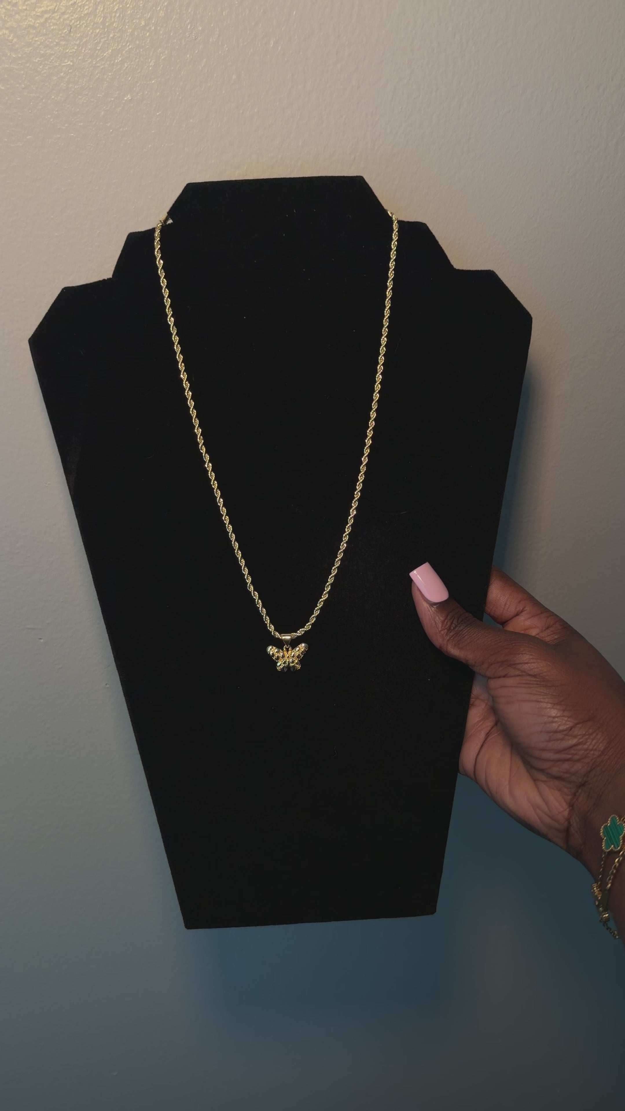 Butterfly nugget necklace